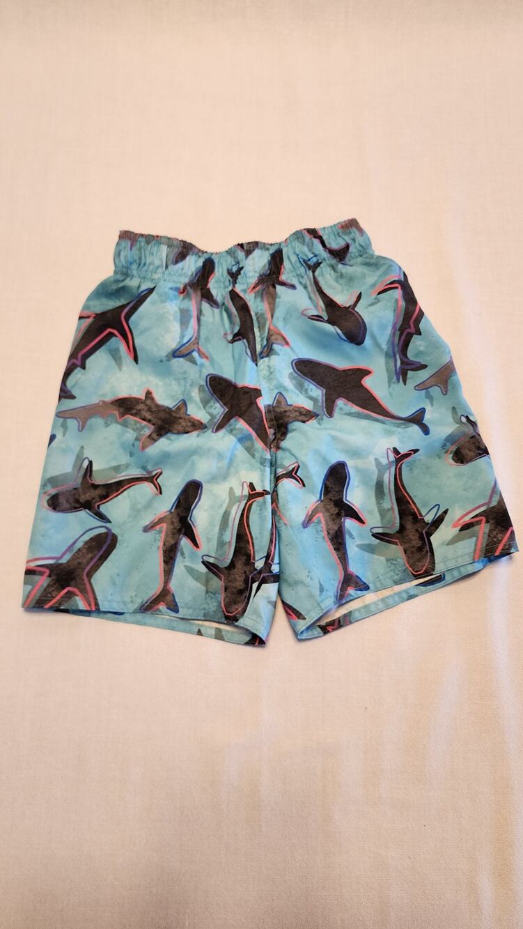 Boys Laguna Shark Graphic Swim Trunks Blue Size S (8) Board Shorts Beachwear